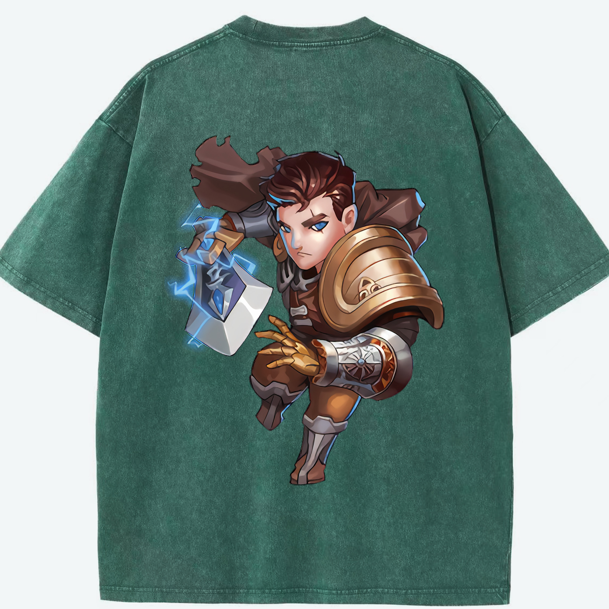 リーグ・オブ・レジェンド League of Legends LOL 綿100% ヴィンテージ風 半袖Tシャツ（背面プリント）